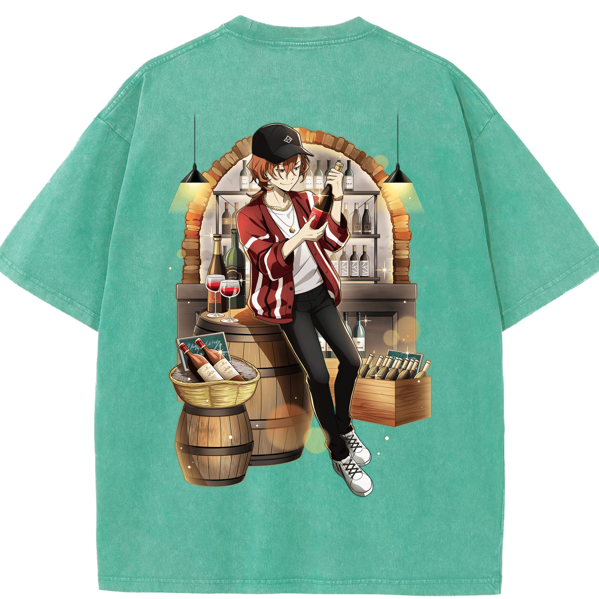 （画像用） 文豪ストレイドッグス Bungo Stray Dogs 綿100% ヴィンテージ風 半袖Tシャツ（背面プリント）